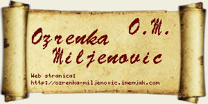 Ozrenka Miljenović vizit kartica